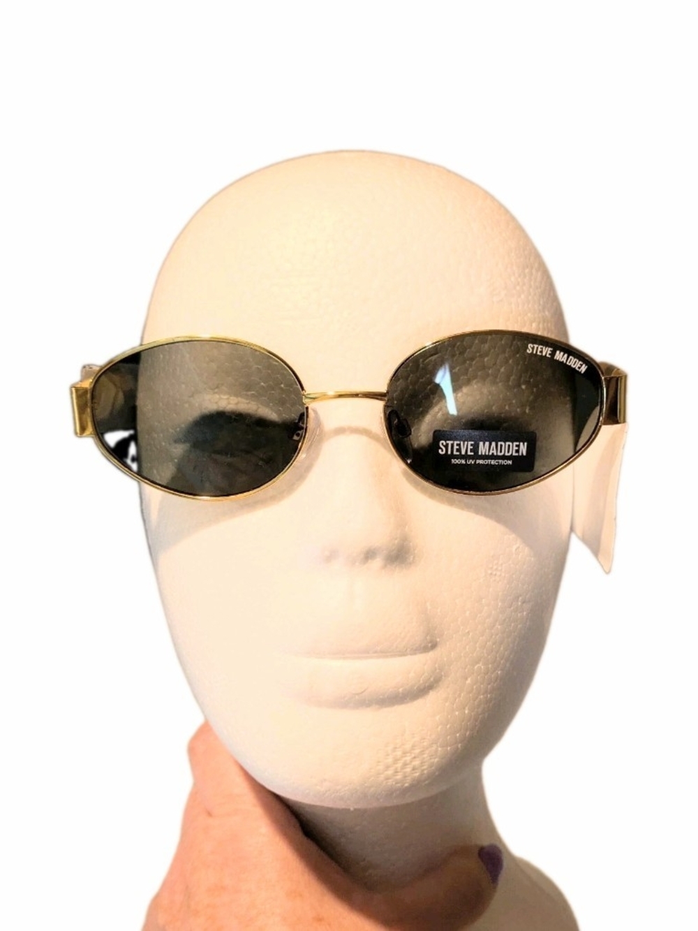 Steve Madden Mystic Gold Frame Oval Lens Sunglasses